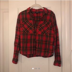 Topshop red plaid flannel. Size US 6.